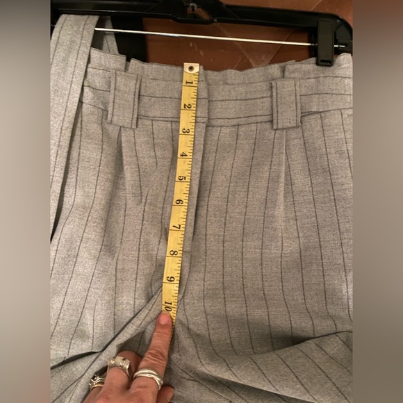 EXPRESS High waisted pin stripe pant with tie belt - Picture 8 of 8